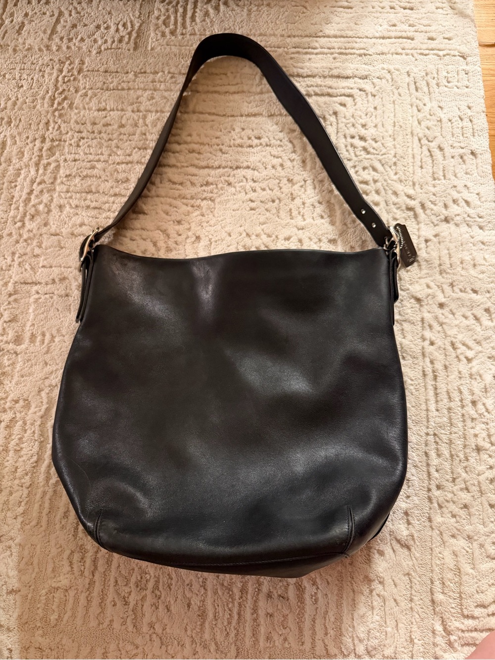 Vintage coach black leather hobo bag - Picture 1 of 11
